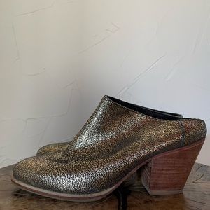 Rachel Comey Mars Mules Modern Clog in Gold.  Anthropologie Free People